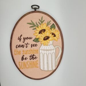 Sunflower Embroidery Hoop Art